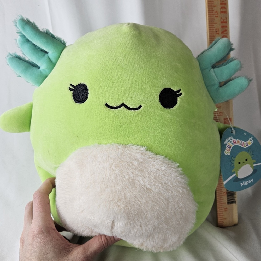 NEW Squishmallows 11" Inch Mipsy the Green Axolotl With Fuzzy Belly Squishmallow